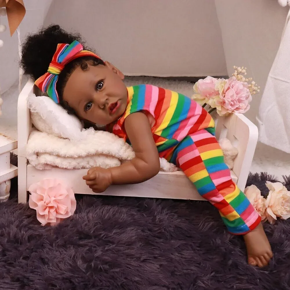 🆕22.8 Inch Reborn Doll with Soft Body African American Charlotte Girl Doll